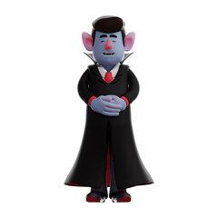 3D Dracula Vampire Cartoon Design on asleep standing