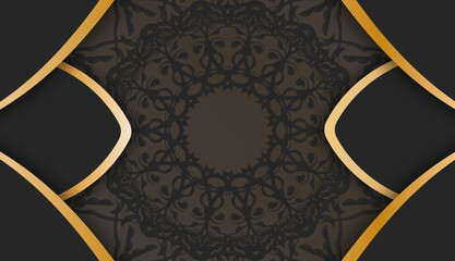 Black background with vintage gold pattern for design under text