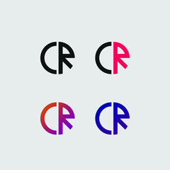 CR initial letter logo vector template | creative modern monogram circle logo
