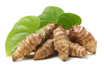 Jerusalem artichoke on white background 