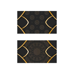 Business card in black with luxury gold pattern for your brand.
