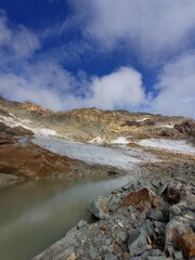 Montespluga glacier near to Passo Dello Spluga in Italy