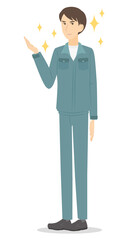 紹介、案内をする男性業者