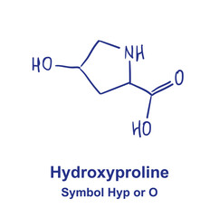Hydroxyproline chemical structure. Vector illustration Hand drawn