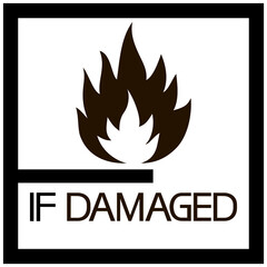 If damaged.Sign.
Black-white illustrative graphic poster, with text information, flat style. - 464668373