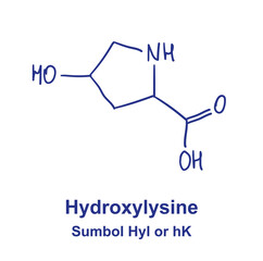 Hydroxylysine chemical structure. Vector illustration Hand drawn