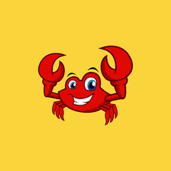 Illustration vector cartoon mascot of crab  © risyad