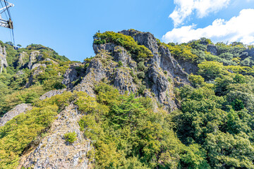 Fototapeta premium ロープウェイから見た初秋の寒霞渓 香川県小豆島 Kankakei in early autumn seen from the ropeway Kagawa-ken Shodoshima