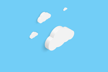 3d illustration clouds set isolated on a blue background
