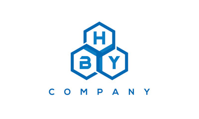 HBY three letters creative polygon hexagon logo	