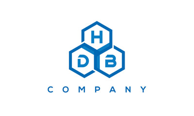 HDB three letters creative polygon hexagon logo	