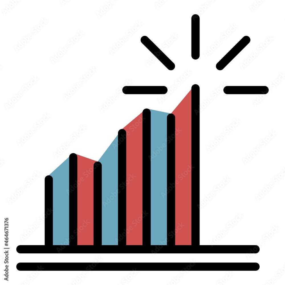 Poster data idea chart icon. outline data idea chart vector icon color flat isolated