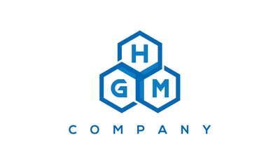 HGM three letters creative polygon hexagon logo	