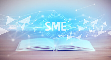 Open book with abbreviation concept