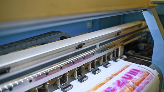 Large format inkjet printer with printing on paper vinyl