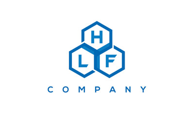 HLF three letters creative polygon hexagon logo	