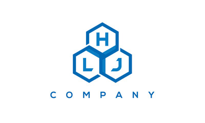 HLJ three letters creative polygon hexagon logo	