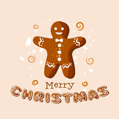 Christmas gingerbread man. Merry Christmas.