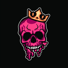 Modern, Trendy, Youthful , Colorful Skull Crown T-shirt Lifestyle Design Branding Identity Illustration