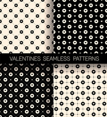 Set of heart seamless pattern background for Valentine's Day