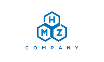 HMZ three letters creative polygon hexagon logo	