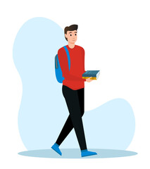 the person holding  books