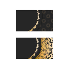 Black business card with luxurious gold pattern for your contacts.