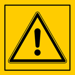 mssn5 MachineSafetySignNew mssn - german - Maschine / Aufkleber Warnzeichen: Ausrufezeichen . english - machine / danger - hazard warning attention sign with exclamation mark . yellow black - g10792