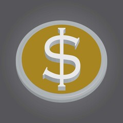 Gold and silver $ coin design. Very luxurious and cool