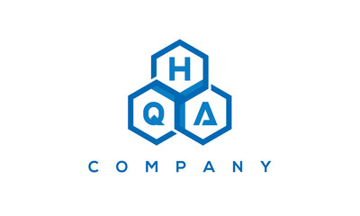 HQA three letters creative polygon hexagon logo	