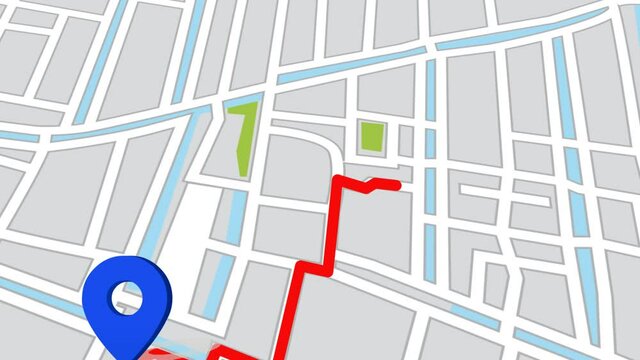 GPS Tracking. GPS navigation concept. Navigation map and red checkpoints icon Navigation map. 