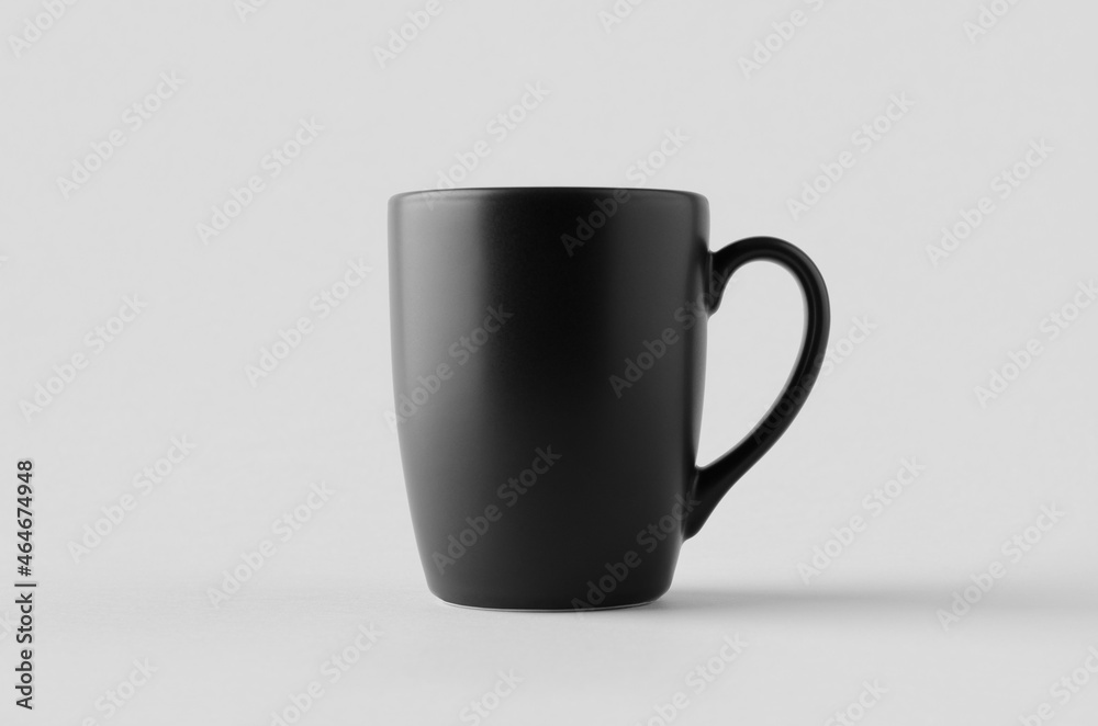 Wall mural Black curved mug mockup.