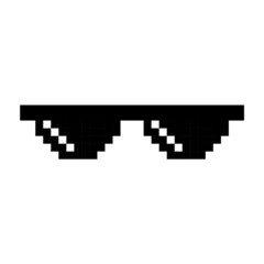 Glasses icon pop art. glasses illustration in pixel style. Vector illustration. 