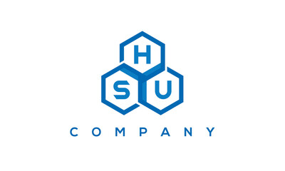 HSU three letters creative polygon hexagon logo	