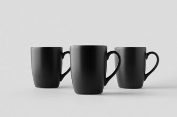 Black curved mug mockup.