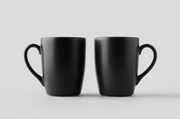 Black curved mug mockup.