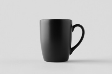 Black curved mug mockup.