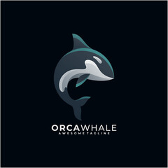 Whale logo design template