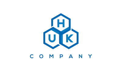 HUK three letters creative polygon hexagon logo	