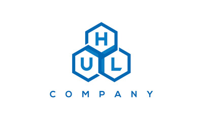 HUL three letters creative polygon hexagon logo	