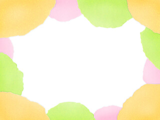 カラフルなスプリングカラーのフレーム背景