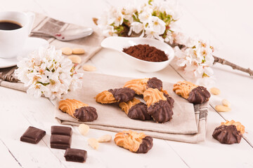 Butter cookies with chocolate.