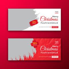 Merry Christmas Happy New Year Fashion Social Media Timeline Banner Template