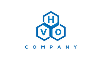 HVO three letters creative polygon hexagon logo	