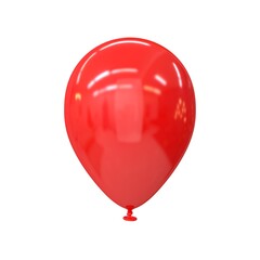 Balloon glossy red on a white background, 3d render