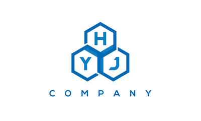 HYJ three letters creative polygon hexagon logo	