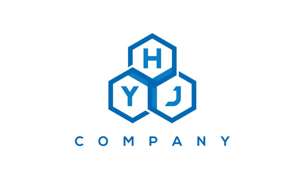 HYJ three letters creative polygon hexagon logo	