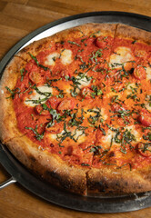 Closeup of a Margherita Pizza