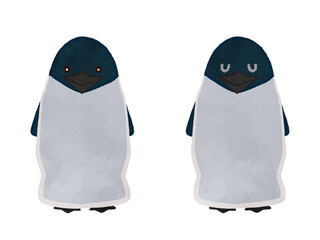2 illustration set of cute penguins