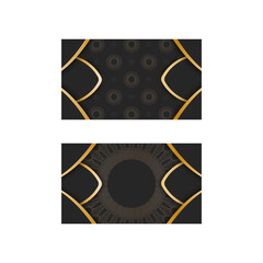 Black business card with vintage gold ornaments for your personality.